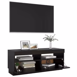 vidaXL TV Cabinet with LED Lights Black Stand Bedroom TV Unit HiFi Cabinet - Additional view 7