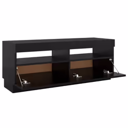 vidaXL TV Cabinet with LED Lights Black Stand Bedroom TV Unit HiFi Cabinet - Additional view 9