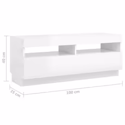 vidaXL TV Cabinet with LED Lights High Gloss White Stand TV Unit Hifi Cabinet - Additional view 4