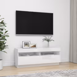 vidaXL TV Cabinet with LED Lights High Gloss White Stand TV Unit Hifi Cabinet - Additional view 5