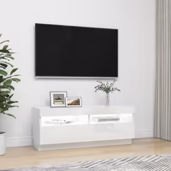 vidaXL TV Cabinet with LED Lights High Gloss White Stand TV Unit Hifi Cabinet - Additional view 6