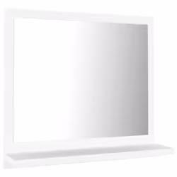 vidaXL Bathroom Mirror White Engineered Wood Rectangle Home Washroom Mirror - Additional view 2