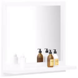 vidaXL Bathroom Mirror White Engineered Wood Rectangle Home Washroom Mirror - Additional view 3
