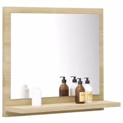 vidaXL Bathroom Mirror Sonoma Oak Engineered Wood Washroom Mirror Furniture - Additional view 3