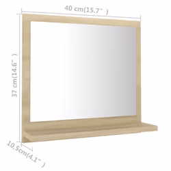 vidaXL Bathroom Mirror Sonoma Oak Engineered Wood Washroom Mirror Furniture - Additional view 4