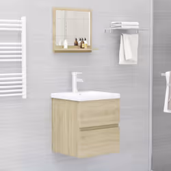 vidaXL Bathroom Mirror Sonoma Oak Engineered Wood Washroom Mirror Furniture - Additional view 6