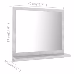 vidaXL Bathroom Mirror Toilet Mirror Washroom Wall Mirror Engineered Wood - concrete grey