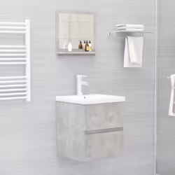 vidaXL Bathroom Mirror Toilet Mirror Washroom Wall Mirror Engineered Wood - concrete grey - Additional view 5