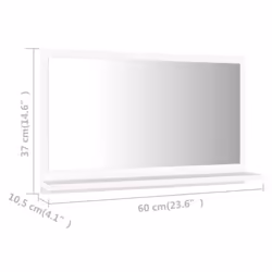vidaXL Bathroom Mirror White Engineered Wood Vanity Unit Home Washroom Mirror - Additional view 4