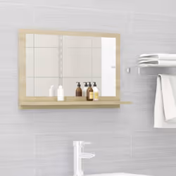 vidaXL Bathroom Mirror Sonoma Oak Engineered Wood Vanity Unit Washroom Mirror