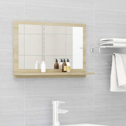 vidaXL Bathroom Mirror Sonoma Oak Engineered Wood Vanity Unit Washroom Mirror