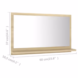 vidaXL Bathroom Mirror Sonoma Oak Engineered Wood Vanity Unit Washroom Mirror - Additional view 4