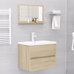 vidaXL Bathroom Mirror Sonoma Oak Engineered Wood Vanity Unit Washroom Mirror - Additional view 6