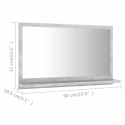 vidaXL Bathroom Mirror Concrete Grey Engineered Wood Home Washroom Mirror - Additional view 7