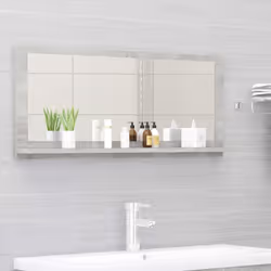 vidaXL Bathroom Mirror Concrete Grey Engineered Wood Home Washroom Mirror