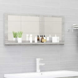 vidaXL Bathroom Mirror Concrete Grey Engineered Wood Home Washroom Mirror