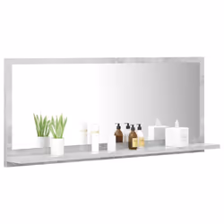 vidaXL Bathroom Mirror Concrete Grey Engineered Wood Home Washroom Mirror
