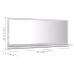 vidaXL Bathroom Mirror Concrete Grey Engineered Wood Home Washroom Mirror - Additional view 4