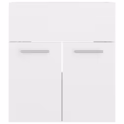 vidaXL Sink Cabinet High Gloss White Engineered Wood Storage Cupboard Rack