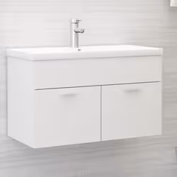 vidaXL Sink Cabinet White Engineered Wood Laundry Room Washroom Furniture