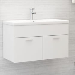 vidaXL Sink Cabinet White Engineered Wood Laundry Room Washroom Furniture