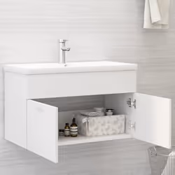 vidaXL Sink Cabinet White Engineered Wood Laundry Room Washroom Furniture