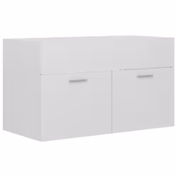 vidaXL Sink Cabinet High Gloss White Engineered Wood Laundry Room Rack Storage