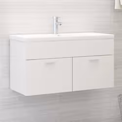 vidaXL Sink Cabinet White Engineered Wood Washroom Bathroom Laundry Room Rack