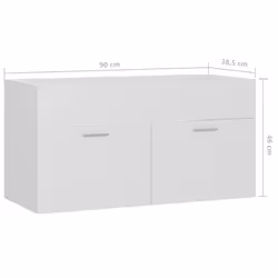 vidaXL Sink Cabinet White Engineered Wood Washroom Bathroom Laundry Room Rack - Additional view 8