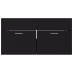 vidaXL Sink Cabinet Black Engineered Wood Washroom Bathroom Cupboard Cabinet - Additional view 5
