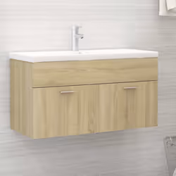 vidaXL Sink Cabinet Sonoma Oak Engineered Wood Washroom Cupboard Rack Cabinet