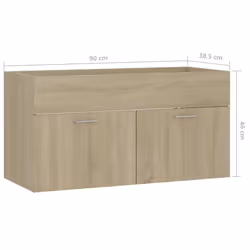 vidaXL Sink Cabinet Sonoma Oak Engineered Wood Washroom Cupboard Rack Cabinet - Additional view 4