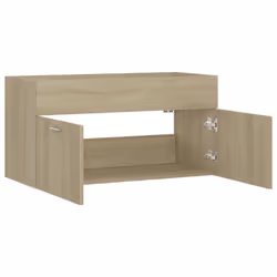 vidaXL Sink Cabinet Sonoma Oak Engineered Wood Washroom Cupboard Rack Cabinet - Additional view 7