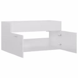 vidaXL Sink Cabinet High Gloss White Engineered Wood Storage Laundry Room Rack - Additional view 7