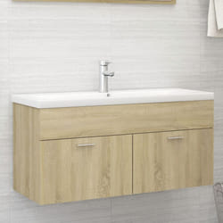 vidaXL Sink Cabinet Sonoma Oak Engineered Wood Washroom Cupboard Cabinet Rack