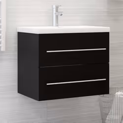 vidaXL Sink Cabinet Black Engineered Wood Storage Rack Vanity Unit Cupboard