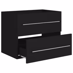 vidaXL Sink Cabinet Black Engineered Wood Storage Rack Vanity Unit Cupboard - Additional view 5