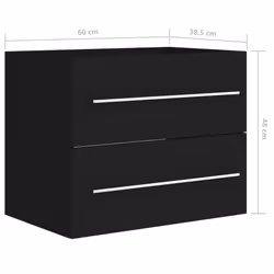 vidaXL Sink Cabinet Black Engineered Wood Storage Rack Vanity Unit Cupboard - Additional view 8