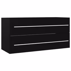 vidaXL Sink Cabinet Black Engineered Wood Bathroom Cupboard Rack Furniture - Additional view 2