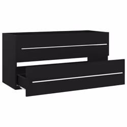 vidaXL Sink Cabinet Black Engineered Wood Bathroom Cupboard Rack Furniture - Additional view 3
