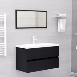 vidaXL Sink Cabinet Black Engineered Wood Bathroom Cupboard Storage Organiser