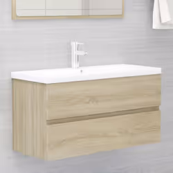 vidaXL Sink Cabinet Sonoma Oak Engineered Wood Home Rack Bathroom Cupboard