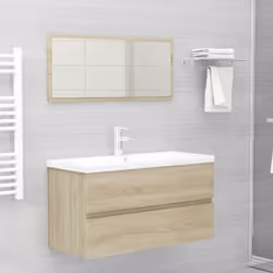 vidaXL Sink Cabinet Sonoma Oak Engineered Wood Home Rack Bathroom Cupboard