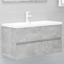 vidaXL Sink Cabinet Concrete Grey Engineered Wood Home Bathroom Cupboard Rack