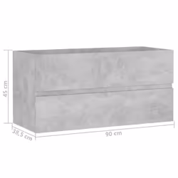 vidaXL Sink Cabinet Concrete Grey Engineered Wood Home Bathroom Cupboard Rack - Additional view 7