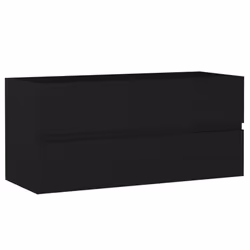 vidaXL Sink Cabinet Engineered Wood Black Storage Furniture Home Washroom Rack - Additional view 2