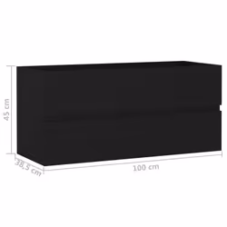 vidaXL Sink Cabinet Engineered Wood Black Storage Furniture Home Washroom Rack - Additional view 4