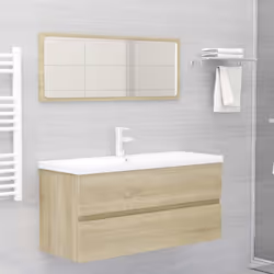 vidaXL Sink Cabinet Engineered Wood Sonoma Oak Furniture Home Washroom Rack