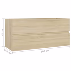 vidaXL Sink Cabinet Engineered Wood Sonoma Oak Furniture Home Washroom Rack - Additional view 4