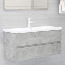 vidaXL Sink Cabinet Engineered Wood Concrete Grey Furniture Home Washroom Rack